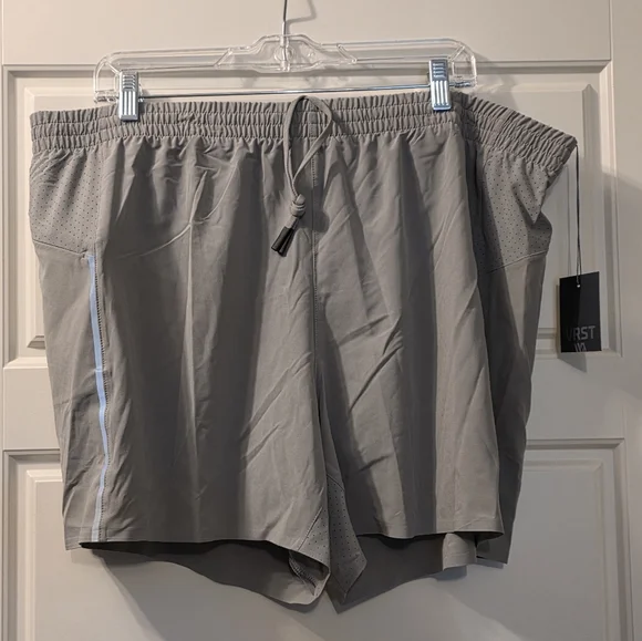 VRST Mens Accelerate Run Shorts In Silver Shadow Size XXL - Picture 4 of 6